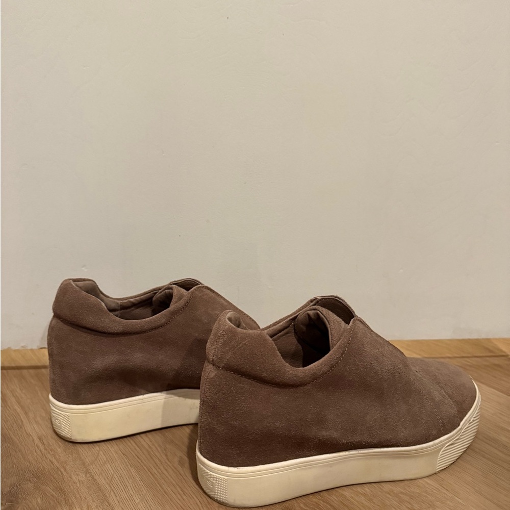 J/SLIDES Tan Suede Slip-On Booties